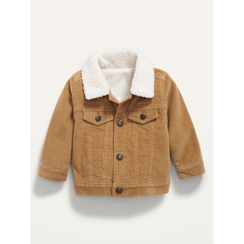 OLD NAVY Boys Corduroy Jacket Sherpa Fleece Lined 12-18 Months CORDUROY COAT New